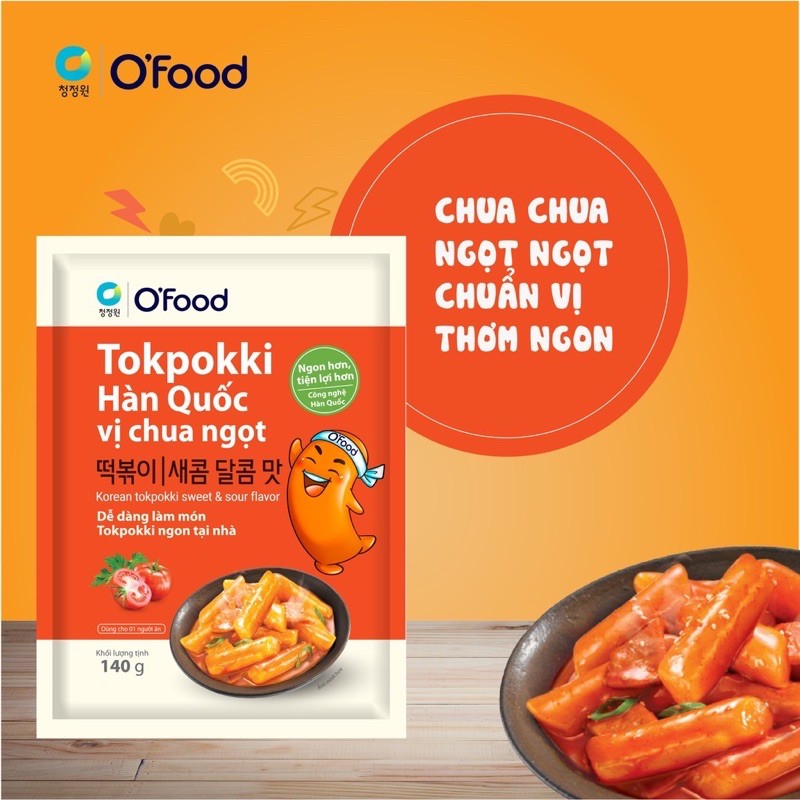 [ HÀNG CHÍNH HÃNG] Tokpokki Hàn Quốc O'food gói 140gr