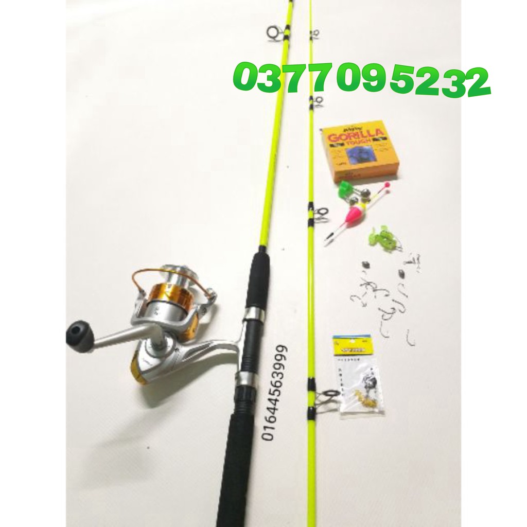 Bộ cần câu 2 khúc đặc ruột 2m4 và 2m7 kèm phụ kiện /