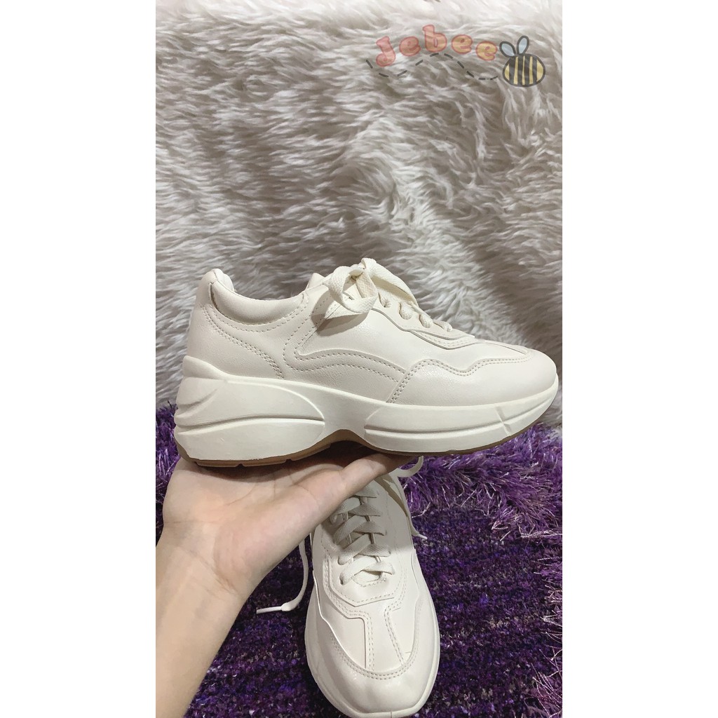 Giày Thể Thao Nữ Màu Trắng Cá Tính Đế Độn Cực Xinh - Đi Êm Chân  - Đủ Size Từ 35-40 - D55