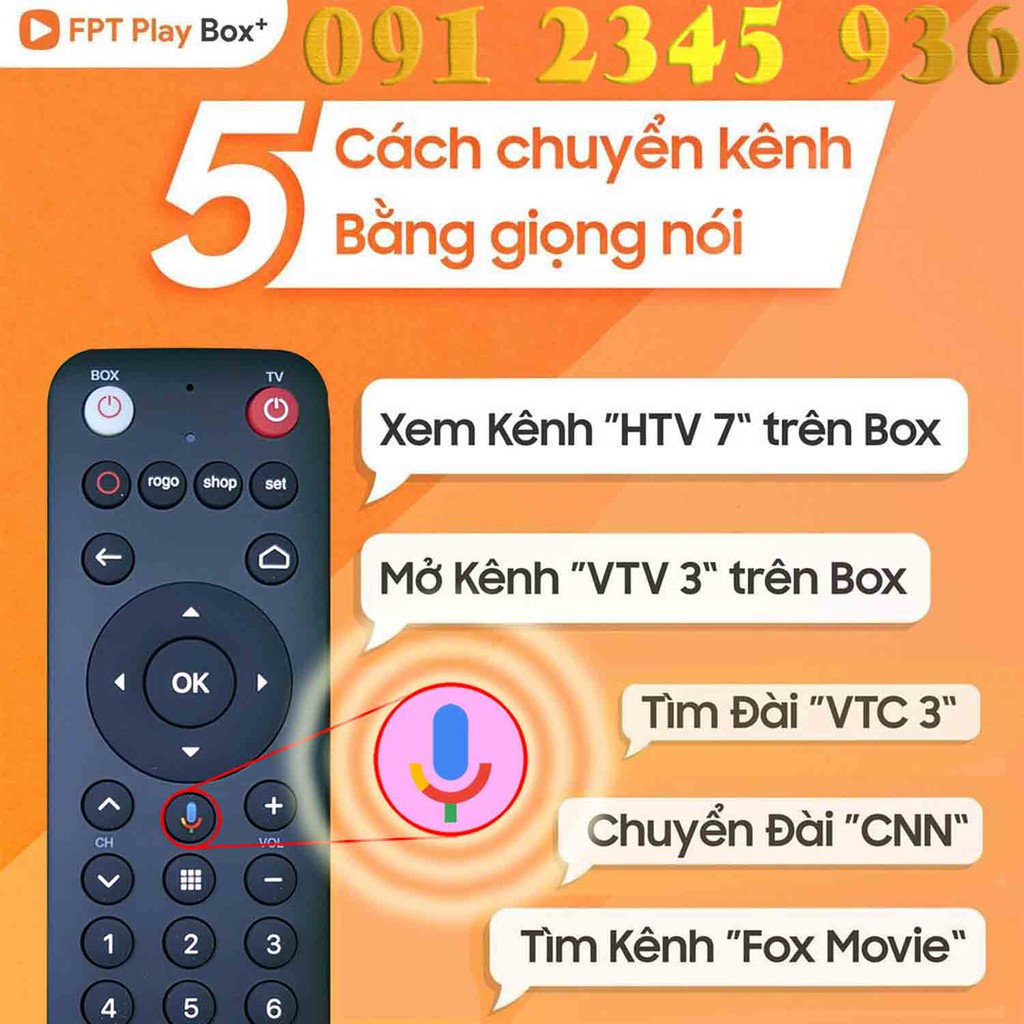 Điều khiển FPT đời 2020 có &quot;Học Lệnh'' cho đầu kỹ thuật số TvBox Android. (Mẫu số 5)