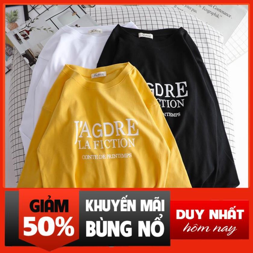 Áo thun DÀI TAY in chữ J’AGDRE dáng rộng nam nữ cực trend, áo phông unisex form rộng cá tính 🔥
