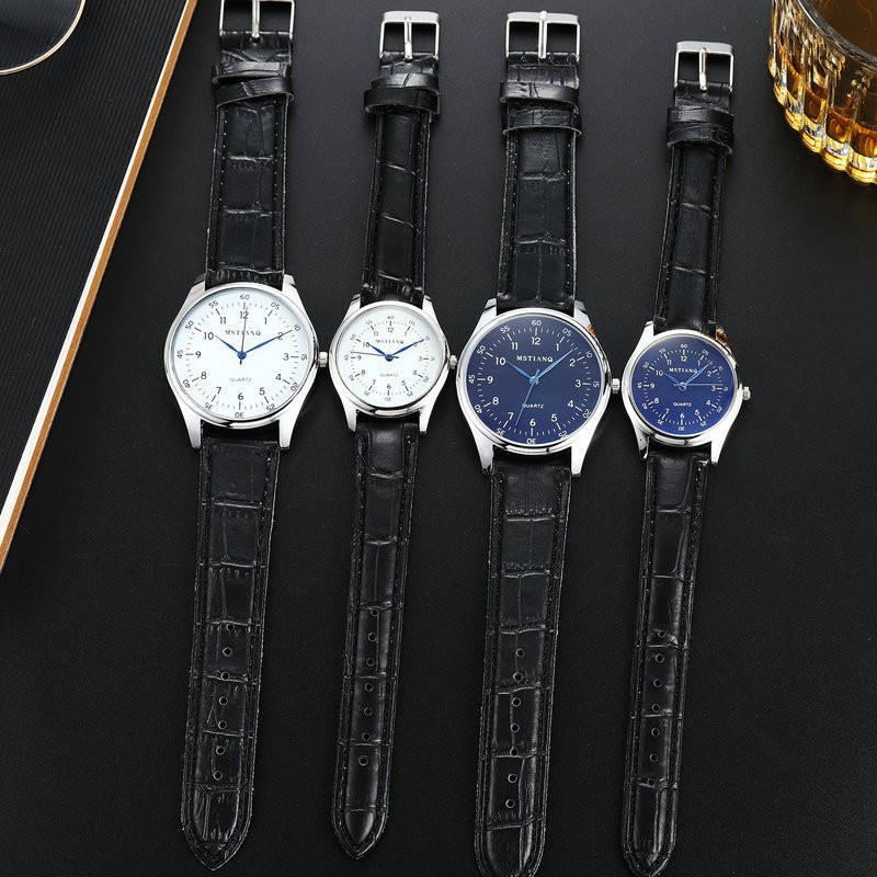 Đồng hồ thời trang nam nữ Mstianq Ms020 dây da, mặt số, kim xanh cực đẹp | BigBuy360 - bigbuy360.vn