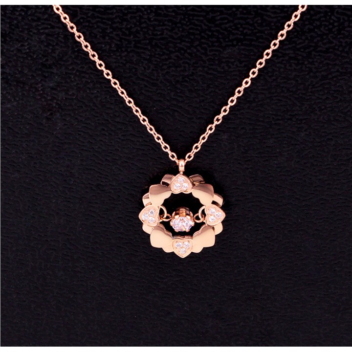 Dây chuyền nữ titan cao cấp hình trái tim đính đá siêu đẹp, bền màu, chuẩn thời trang