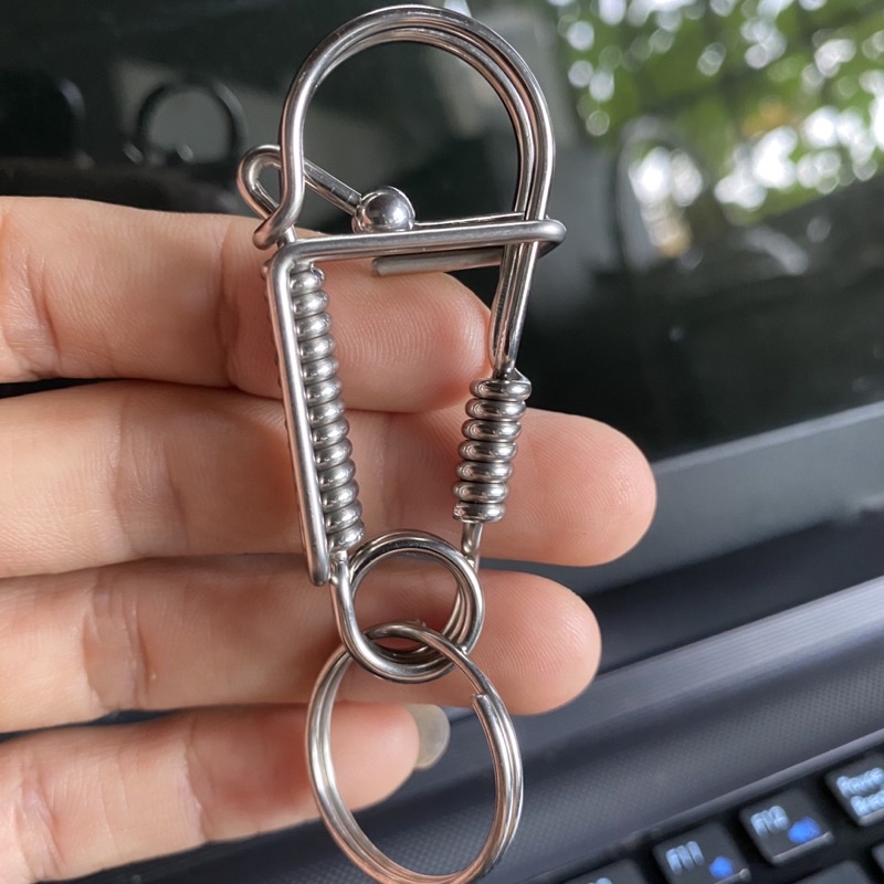 Móc chìa khoá xe máy oto bằng inox 2 ly cứng cáp bền đẹp