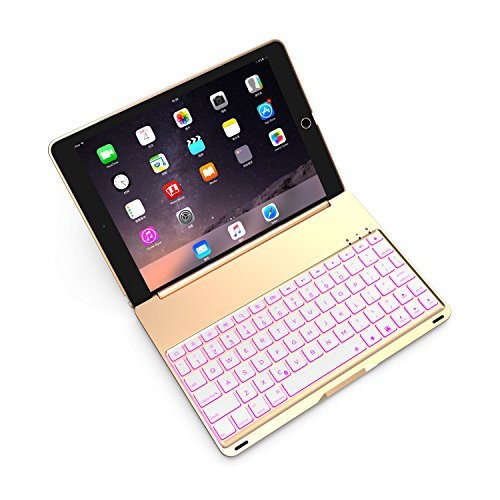 Bao da kiêm bàn phím bluetooth cho iPad 2017 (9.7&quot;), iPad Pro 9.7, iPad Air 1, iPad Air 2 (Rose gold)