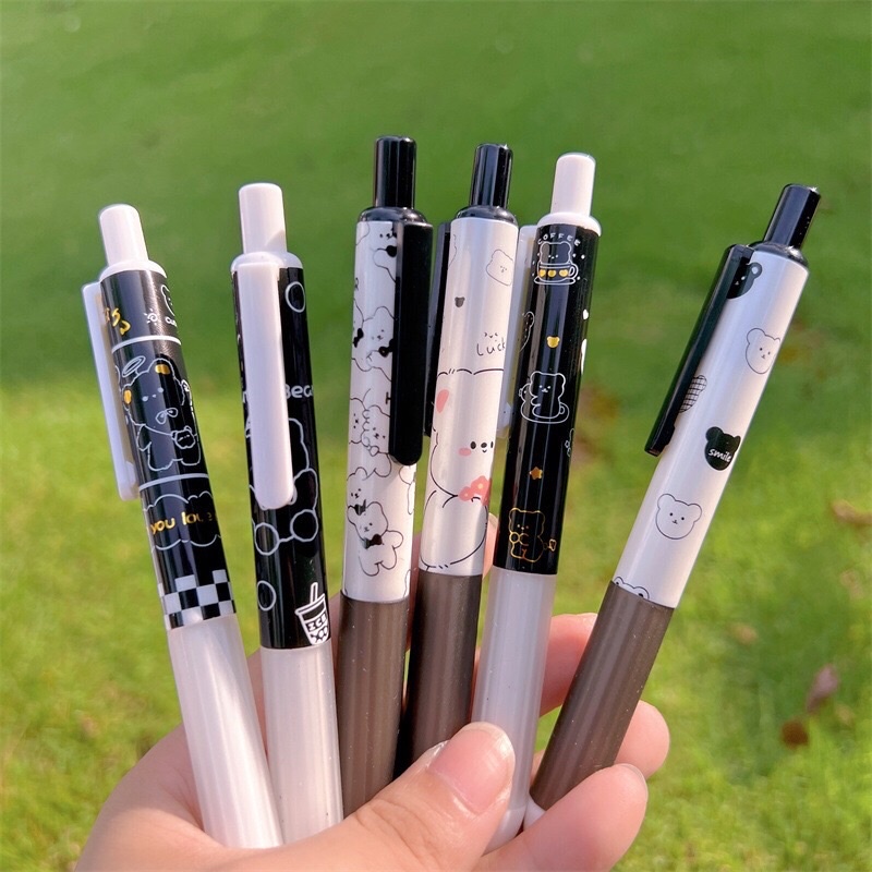 SET 6 BUT BI BẤM MỰC NƯỚC HOẠ TIẾT DỄ THƯƠNG 6 MẪU MỚI NHẤT