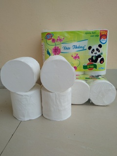 Giấy Vệ Sinh Đức Thắng Gấu Trúc 6 Cuộn Không Lõi