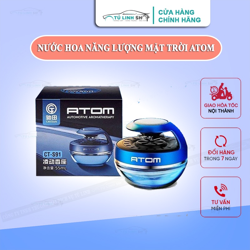 Nước Hoa Cao Cấp chạy năng lượng Mặt Trời Atom | Nước Hoa Để Taplo nội thất xe ô tô.