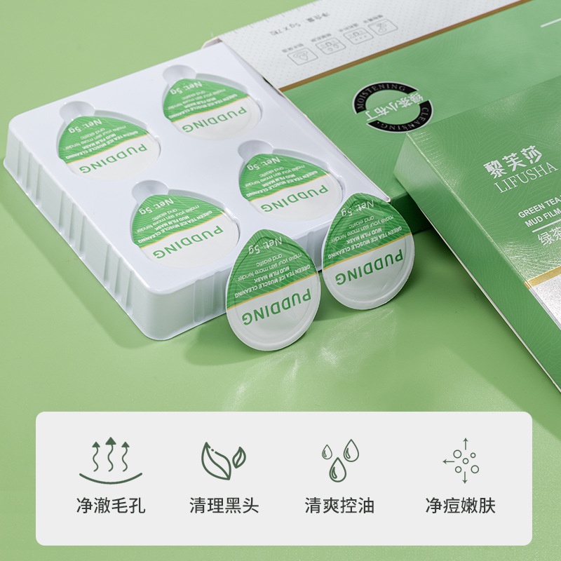 [Hàng mới về] Mặt nạ bùn trà xanh LIFUSHA dưỡng ẩm kiềm dầu thu nhỏ lỗ chân lông hiệu quả