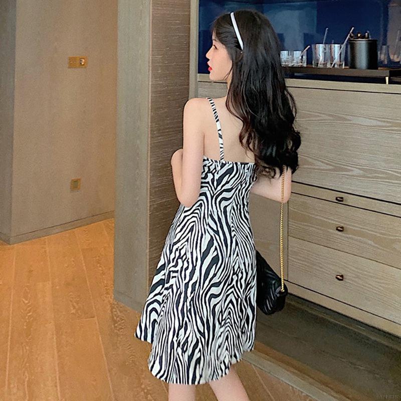 Đầm Hai Dây In Họa Tiết Ngựa Vằn Quyến Rũ Dành Cho Nữ | BigBuy360 - bigbuy360.vn