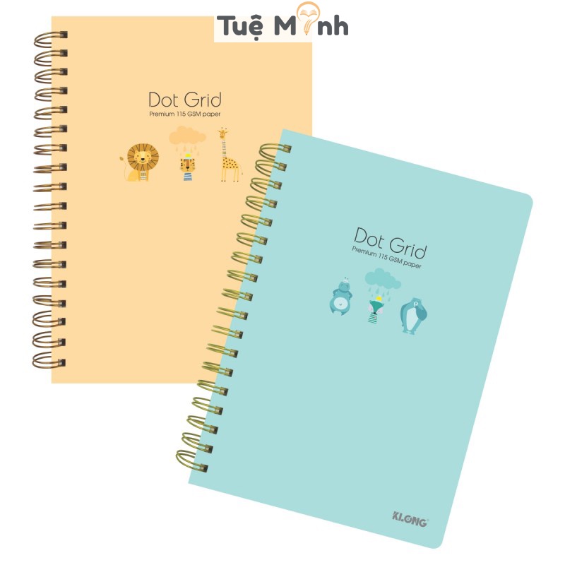 Sổ Klong B5 200 trang Dotgird Ms 960 [Chọn Màu] giấy chấm gáy lò xo kép, sổ bullet journal Klong