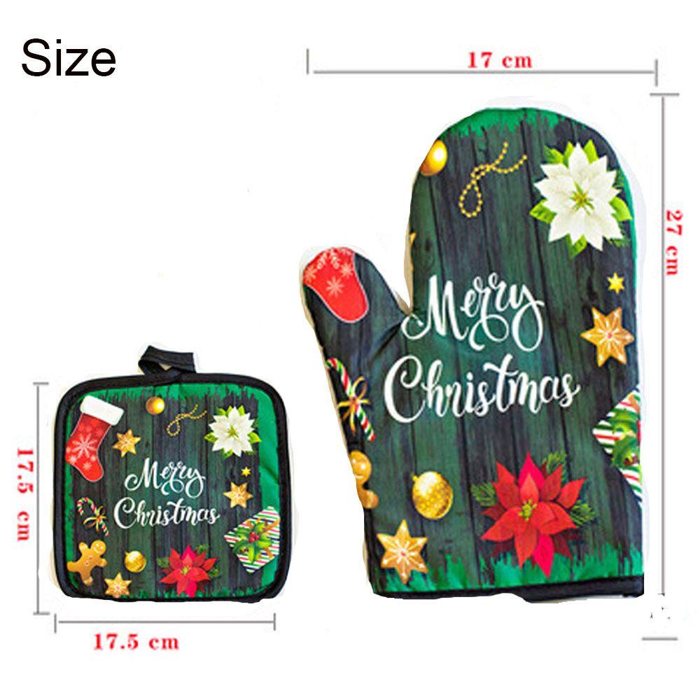 CONOPERY Bộ 2 Găng Tay Cách Nhiệt Dùng Nướng Bánh Phong Cách Giáng Sinh