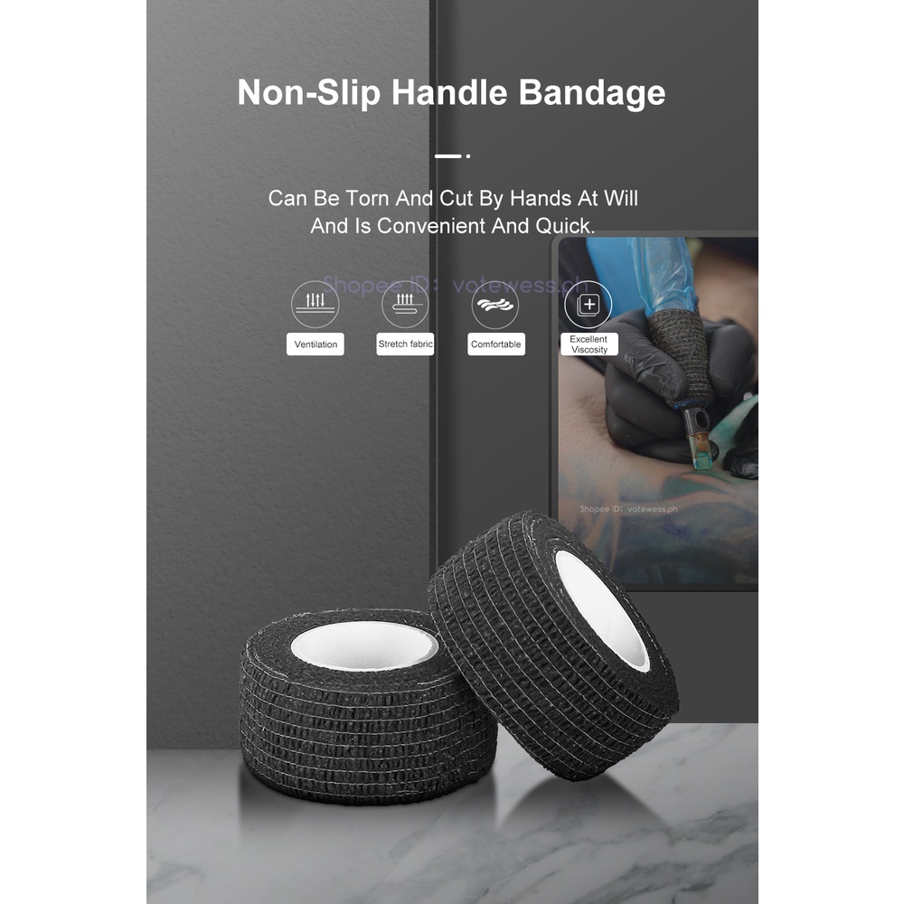 Set 6 / 12 / 24 / 48 Băng Quấn Tay Cầm Máy Xăm Dùng Một Lần Màu Đen