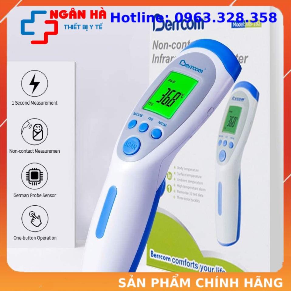 Nhiệt kế điện tử, Máy đo nhiêt độ, máy đo thân nhiệt đo trán Berrcom JXB178 BH 24 tháng