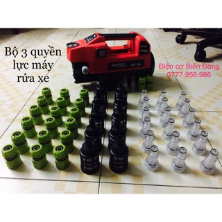 BỘ 3 DỤNG CỤ THAY THẾ MÁY RỬA XE CAO ÁP, kết hợp làm đầu hút.
