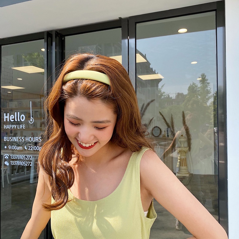 Băng Đô Xốp Màu Sắc Ngọt Ngào Phong Cách Dễ Thương Cho Nữ