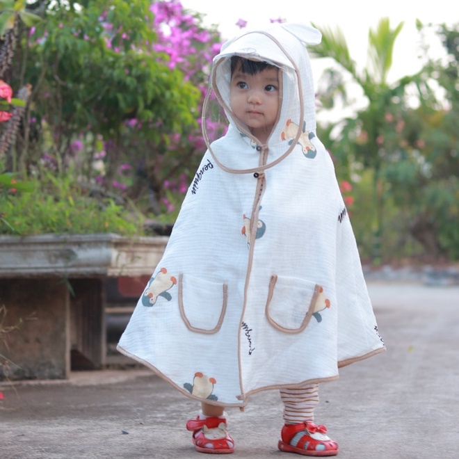 Áo choàng chống nắng, chăn gió kèm tấm chắn cho bé HABY KIDS