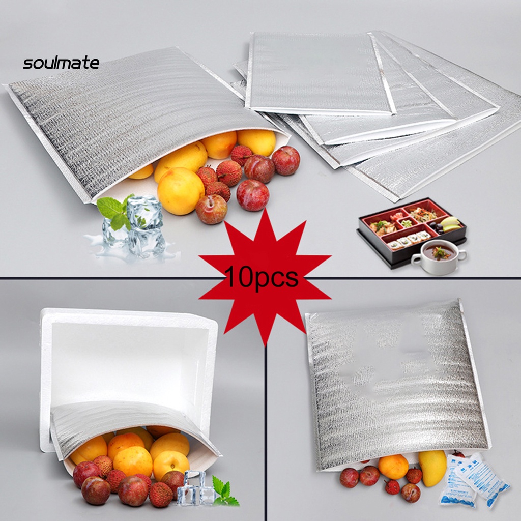 Set 10 túi nhôm giữ nhiệt đựng thực phẩm thiết kế tiện lợi