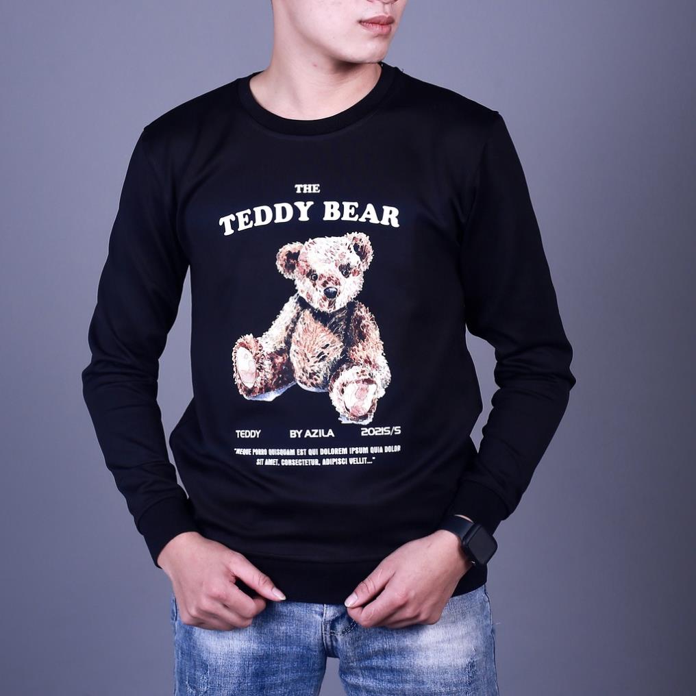 Áo Thu Đông Nam Nữ Azila In Hình Teddy Bear - Chất Poly Dày Dặn Mềm Mịn !