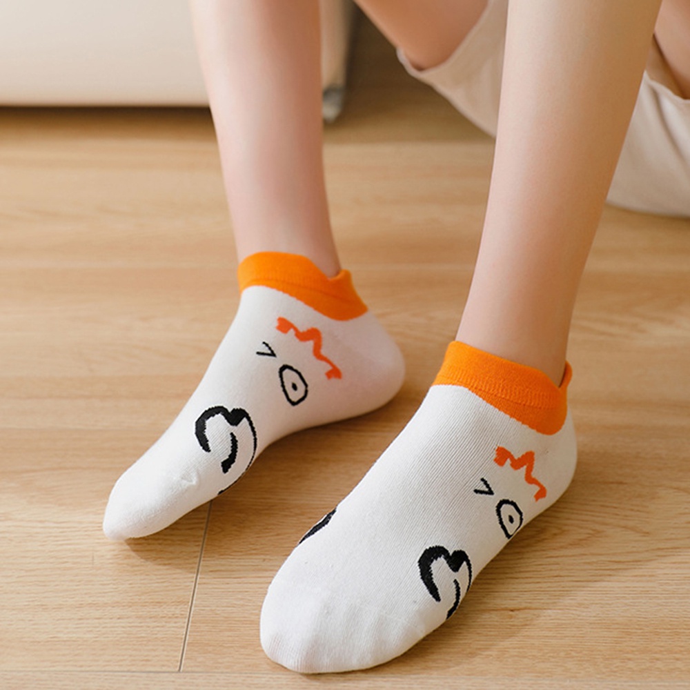 Vớ cotton mỏng cổ thấp in hình vịt hoạt hình dễ thương nhiều màu sắc thời trang mùa hè phong cách Nhật Bản