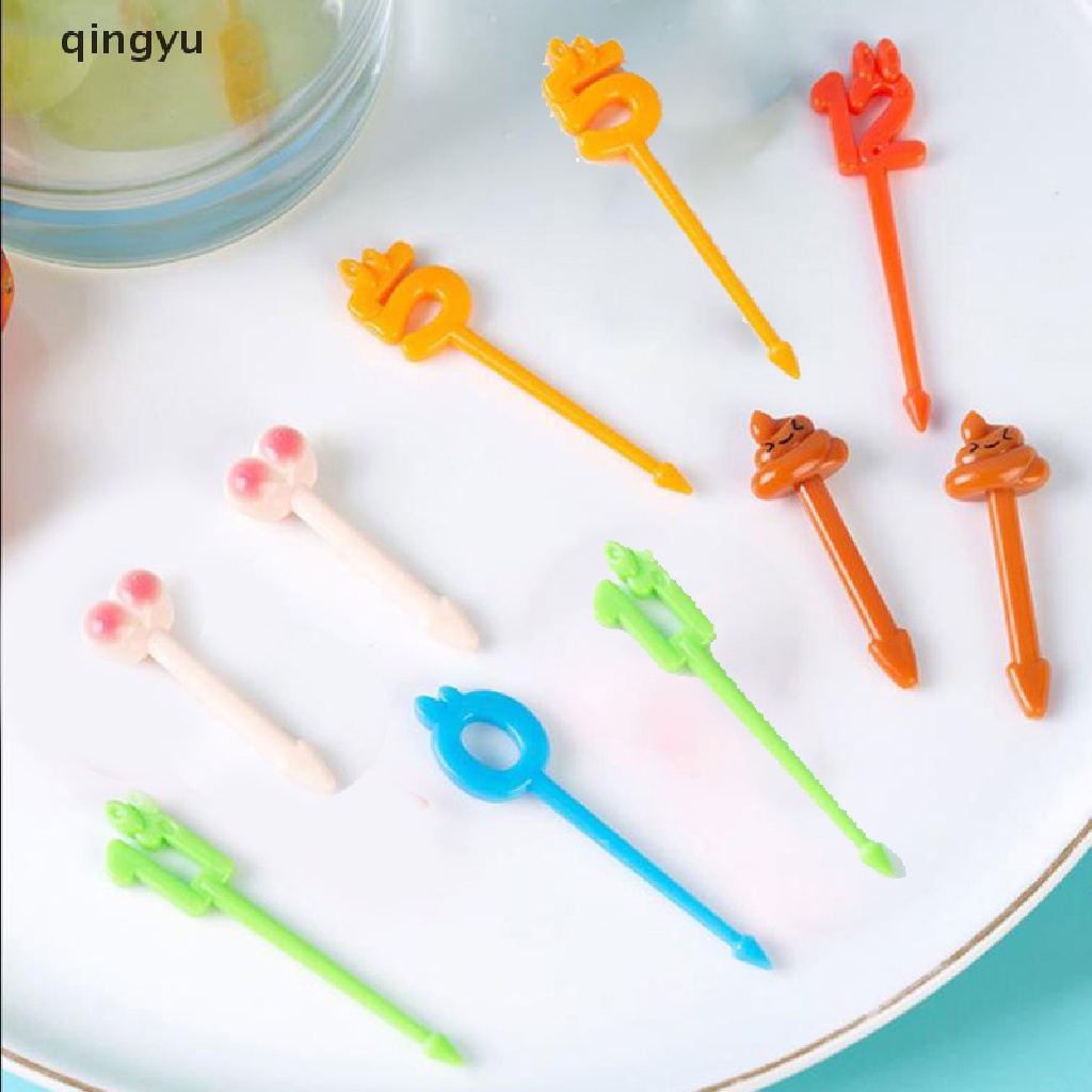 Set 8 / 10 / 24 Nĩa Ăn Trái Cây / Tráng Miệng Mini Trang Trí Dành Cho Trẻ Em