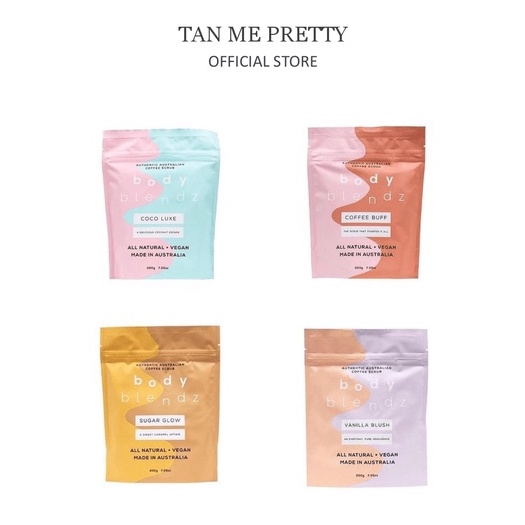 Tẩy tế bào chết thiên nhiên thuần chay cải thiện vấn đề da thấy rõ Body Blendz Australia Luxe Vegan Scrub 200g