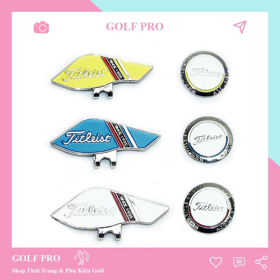 Mác bóng golf clip marker đánh dấu vị trí loại đẹp kẹp nam châm shop GOLF PRO MB001