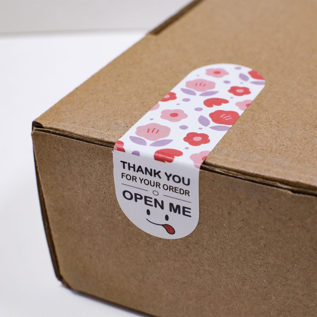 Tem dán niêm phong gói hàng [TK02] Thank you, open me