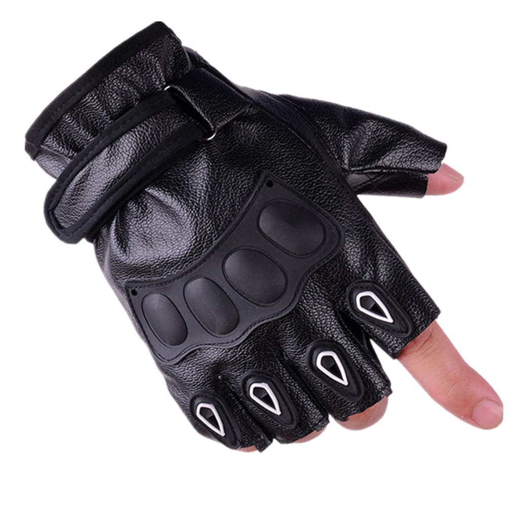 Găng Tay Da Hở Ngón Tập Thể Thao Cho Nam