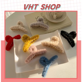 Kẹp tóc càng cua,kẹp tóc Hàn Quốc nữ cỡ lớn lông xù dễ thương hot trend nhiều màu P131 - VHT SHOP