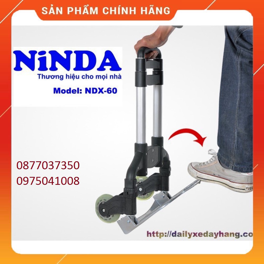 [ SIÊU HÓT ] Xe đẩy hàng 2 bánh gấp gọn Ninda NDX60, BH 12 tháng [ hàng tốt nhất ]