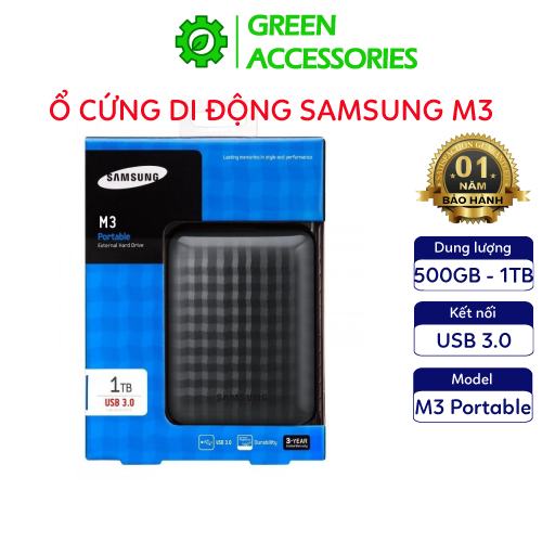 Ổ cứng di dộng HDD SamSung M3 Portable 500GB 1TB, kết nối USB 3.0 - Bảo hành 12 tháng