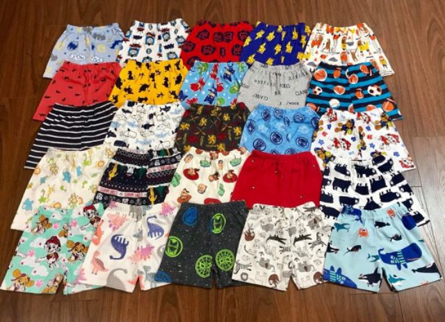 Sét 10 Quần chục đùi cotton borip xuất dư cho bé trai bé gái