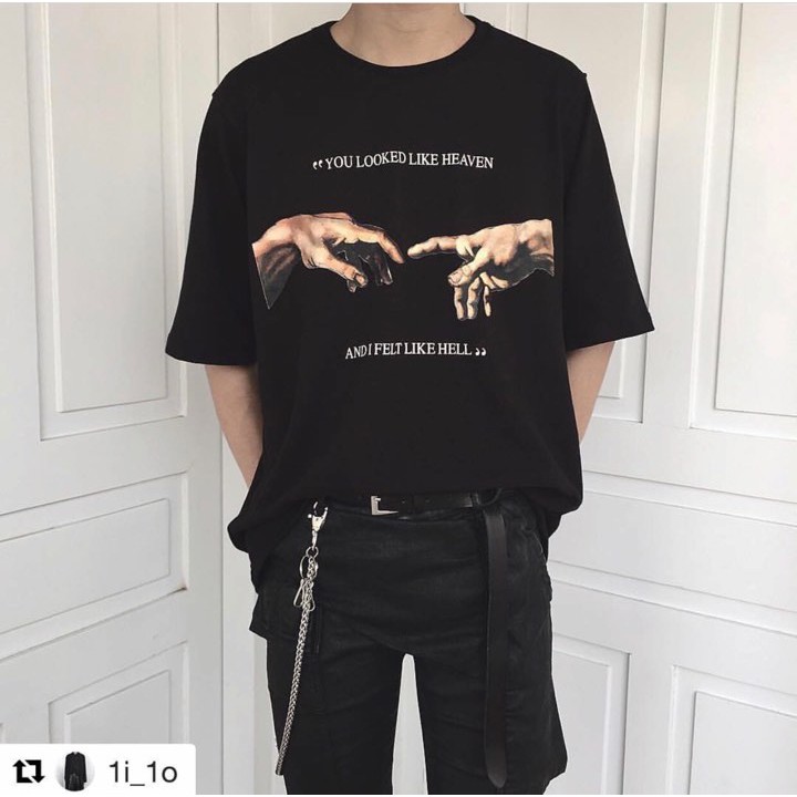 Áo Thun BÀN TAY HEAVEN & HELL Nam Nữ Ulzzang Unisex 1hitshop | BigBuy360 - bigbuy360.vn