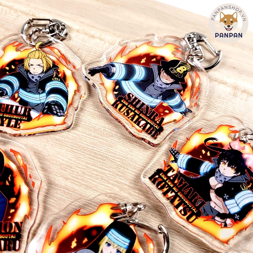 Móc khóa Anime Biệt Đội Lính Cứu Hỏa (Fire Force - Enen no Shouboutai) (6cm) - Iris, Shinra Kusakabe, Tamaki Kotatsu