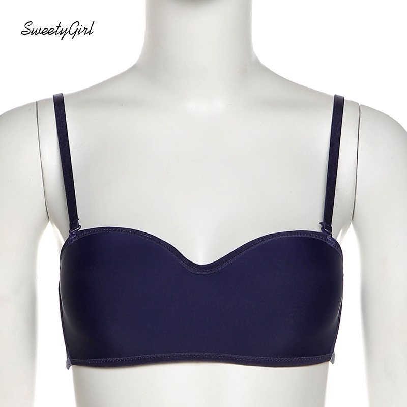 Áo Tank Top Hai Dây Cổ Thấp Màu Trơn Thời Trang Quyến Rũ Cho Nữ