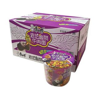 1 Thùng 12 Cốc Mỳ Tôm Dưa Bò Chua Cay Màu Tím Hãng Sư Phụ Khang