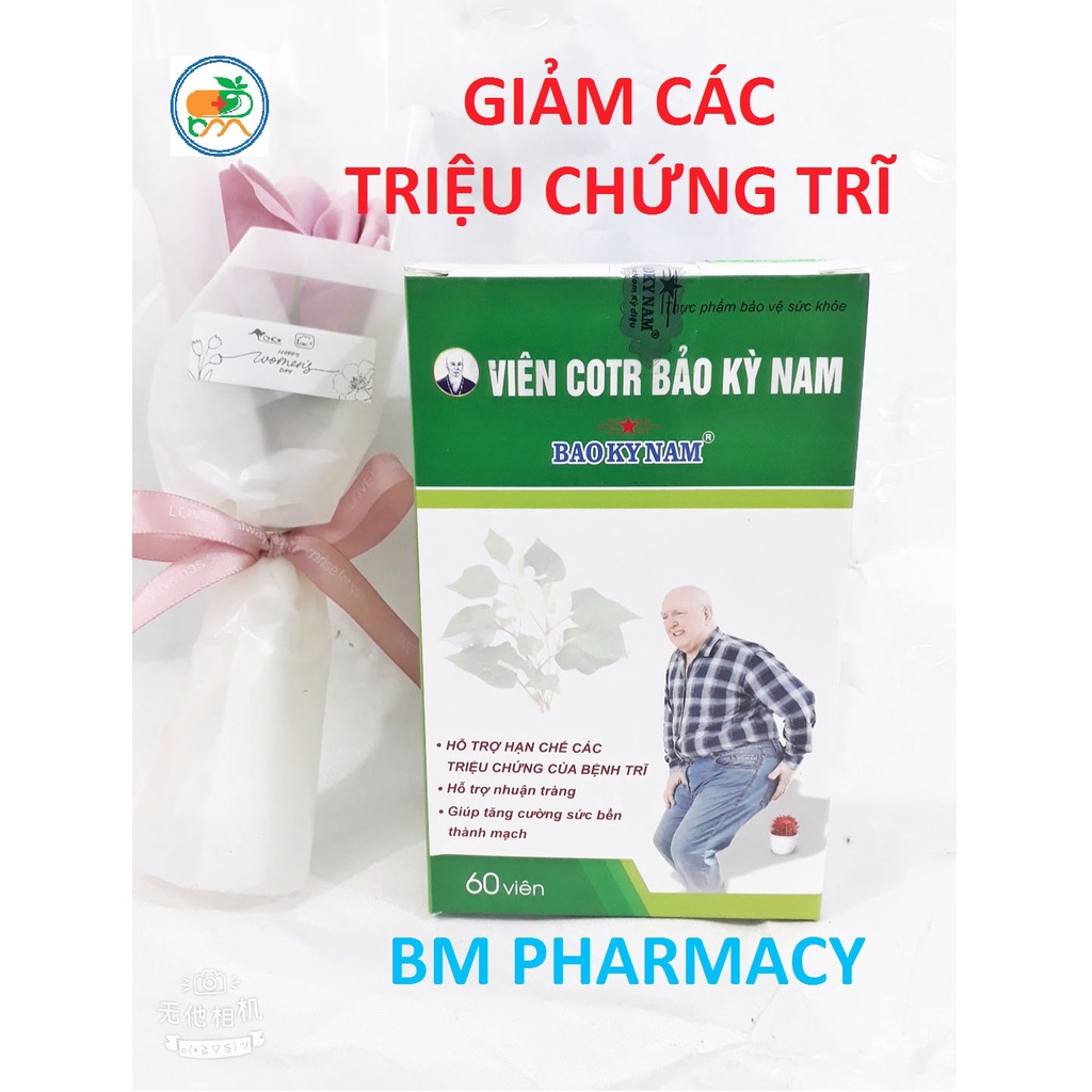 Viên uống trĩ COTR BẢO KỲ NAM, hỗ trợ hạn chế các triệu chứng của bệnh trĩ, hỗ trợ nhuận tràng, tăng sức bền thành mạch