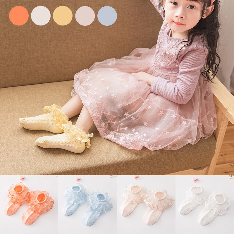 Vớ phối ren phong cách công chúa cho bé gái 1-3 tuổi