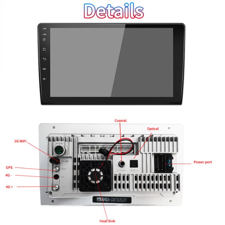 Màn hình DVD Android viền cong 2,5D lắp trên ô tô OLED C2 - RAM 2G + ROM 32G - Độ phân giải: 1280*720