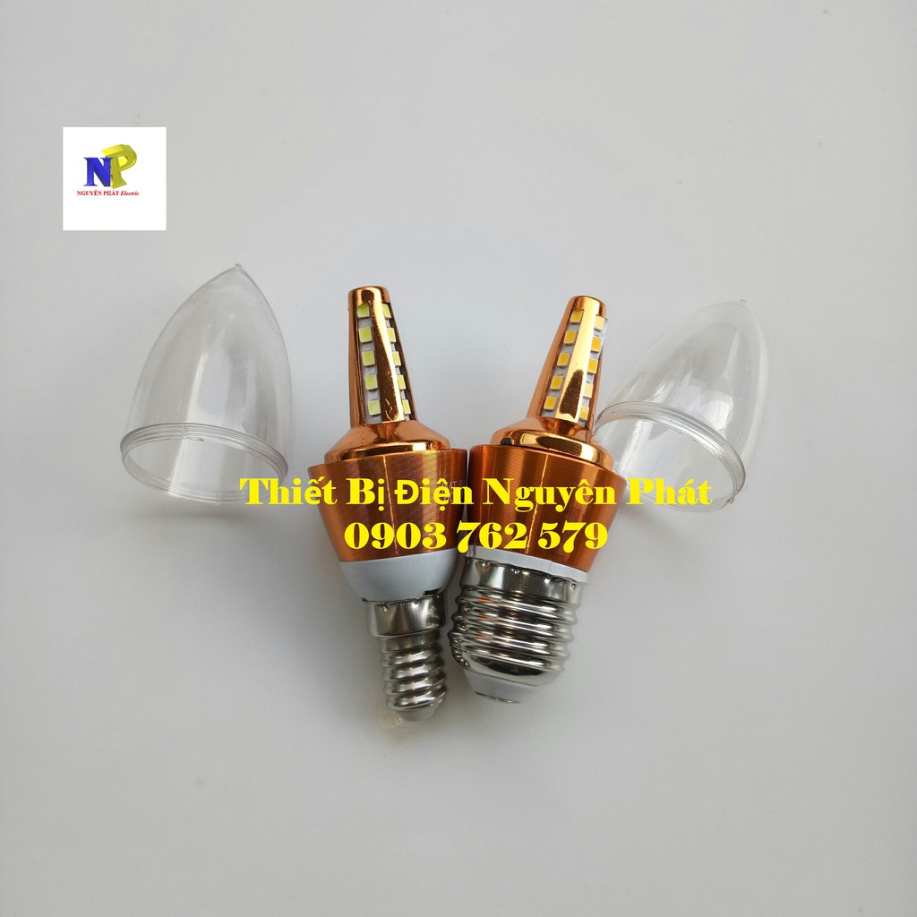 Bóng Led Nến Ánh Sáng Trắng/Sáng Vàng Đuôi E14-E27