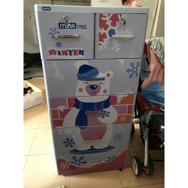 TỦ NHỰA DUY TÂN MINA XANH DƯƠNG GẤU TUYẾT MỚI 2019- 5 TẦNG- TỦ MINI CAO CẤP 5 NGĂN | BigBuy360 - bigbuy360.vn