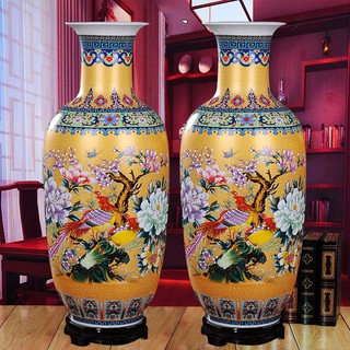 [HÀNG CÓ SẴN] Bình Gốm Chim Công Mẫu Đơn