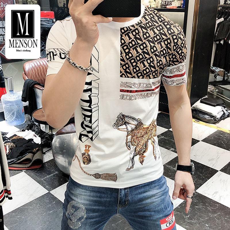 [Hàng Siêu Cấp] Áo Thun Nam, Áo Phông Nam Hàng Hiệu Cao Cấp Đính Đá In Hình 3D Chất Mát 100% Cotton Chuẩn Form M1920 | BigBuy360 - bigbuy360.vn