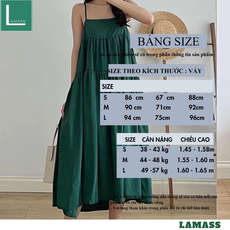 Đầm babydoll 2 dây V10 kiểu dáng hàn quốc ULZZANG tiểu thư dễ thương maxi đi biển váy dự tiệc chữ A xèo bồng -LAMASS
