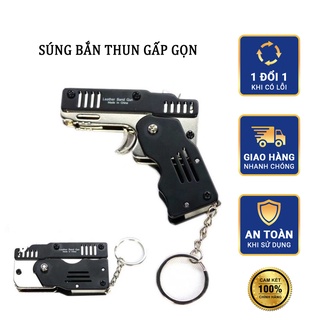 Súng Bắn Nịt Dây Thun Đồ Chơi Vikitoys Móc Khóa Mini Giá Rẻ Bằng Kim Loại Cao Su Mềm An Toàn Có thể Gấp Gọn