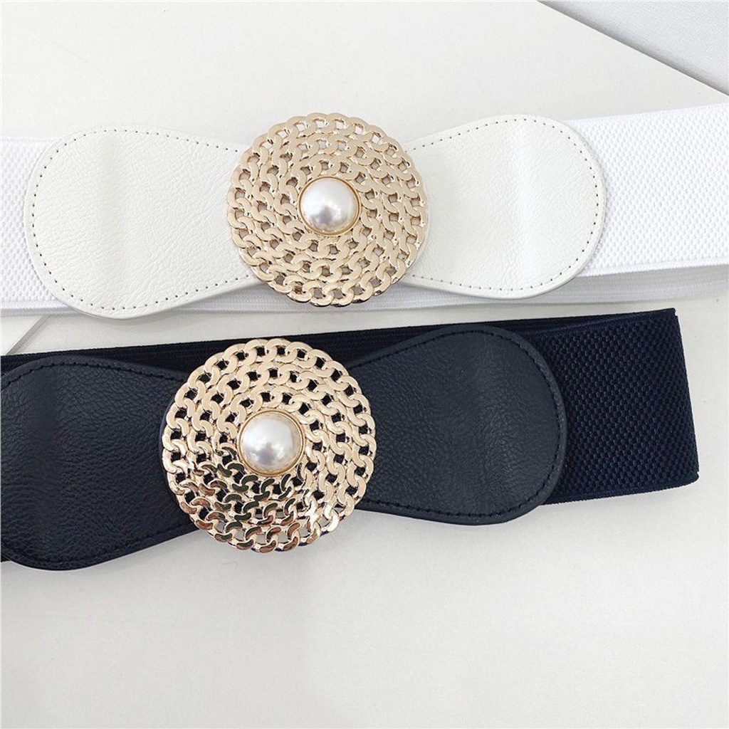 TWINKLE Thắt Lưng Da PU Bản Rộng Co Giãn Phong Cách Vintage Hàn Quốc Cho Nữ