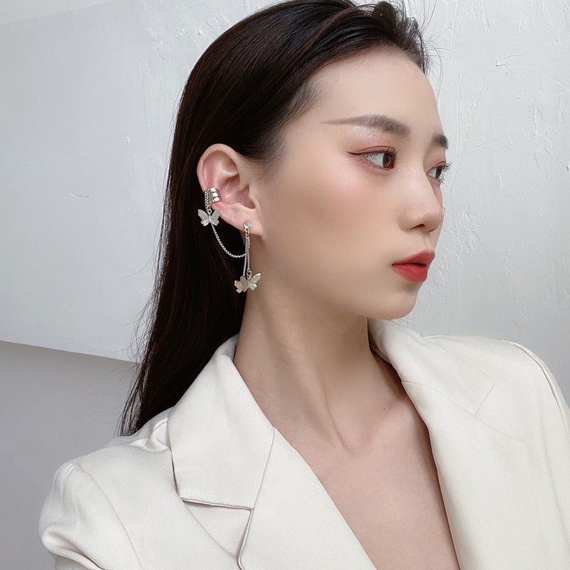 Khuyên Tai Kẹp Vành Hình Bướm Phong Cách Hàn Quốc - 2 Chiếc