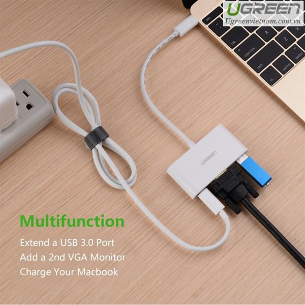 Cáp Chuyển USB TYpe C Sang Vga Và USB 3.0 + Type C - USB-C