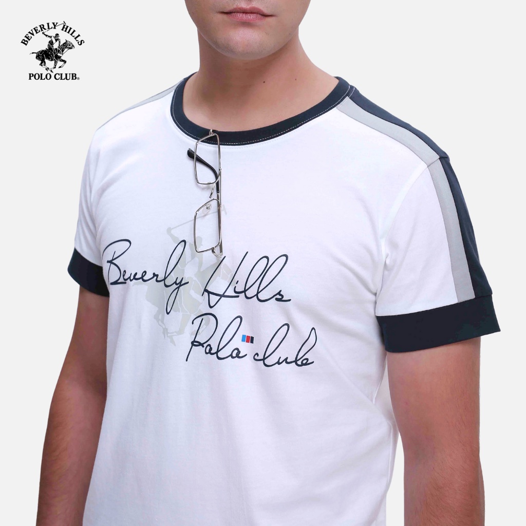 Beverly Hills Polo Club - Áo thun Ngắn tay Nam Regular Fit Trắng sáng BWH- BHPC TSMRSW21TL053
